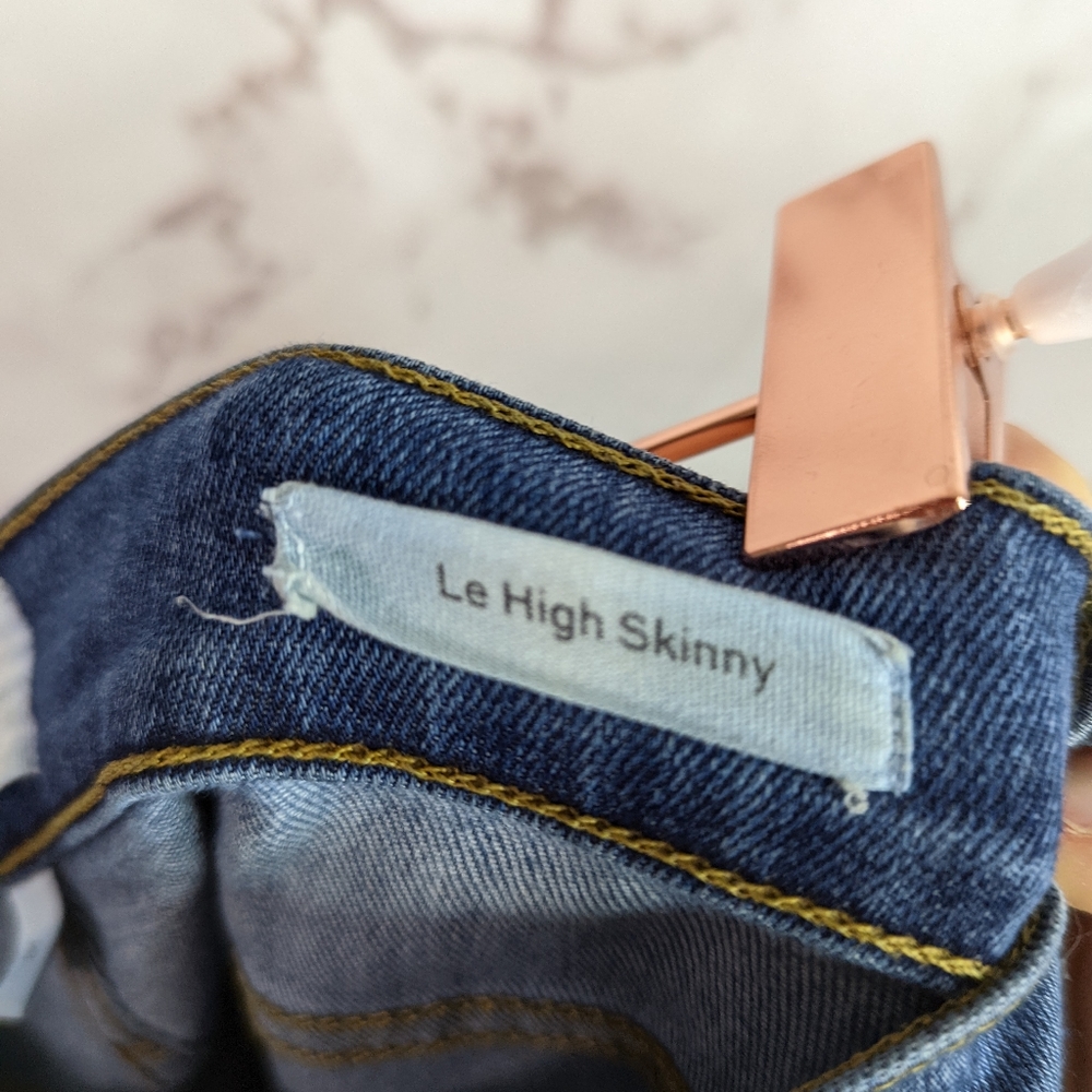 🖤 Frame Denim Skinny Distressed Le High Jeans Blue Medium - Picture 7 of 9